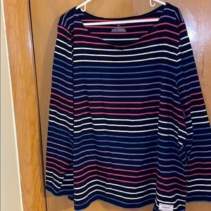 Talbots plus women’s 3X stripe long sleeve jersey